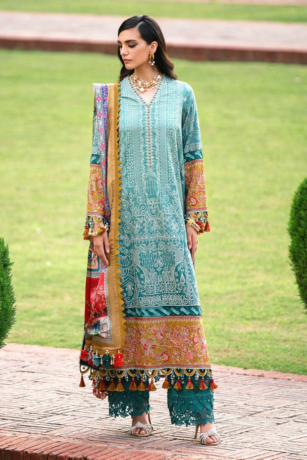 Buy Traditional Sea Green Embroidered Pakistani Kameez salwar Suit