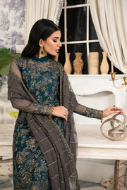 Buy Zinc Shade Embroidered Pakistani Party Wear Kameez Gharara