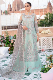 Celeste Blue Heavily Embroidered Traditional Pakistani Kameez Salwar Suit