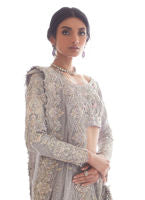 Celia Silver Blue Embroidered Pakistani Bridal Lehenga Choli Dress