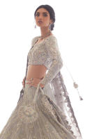 Celia Silver Blue Embroidered Pakistani Bridal in Lehenga Choli Dress