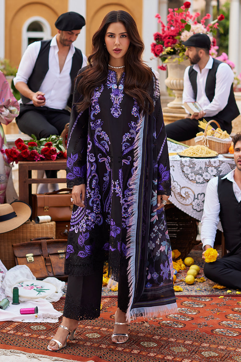 Classic Black Embroidered Pakistani Salwar Kameez Dupatta