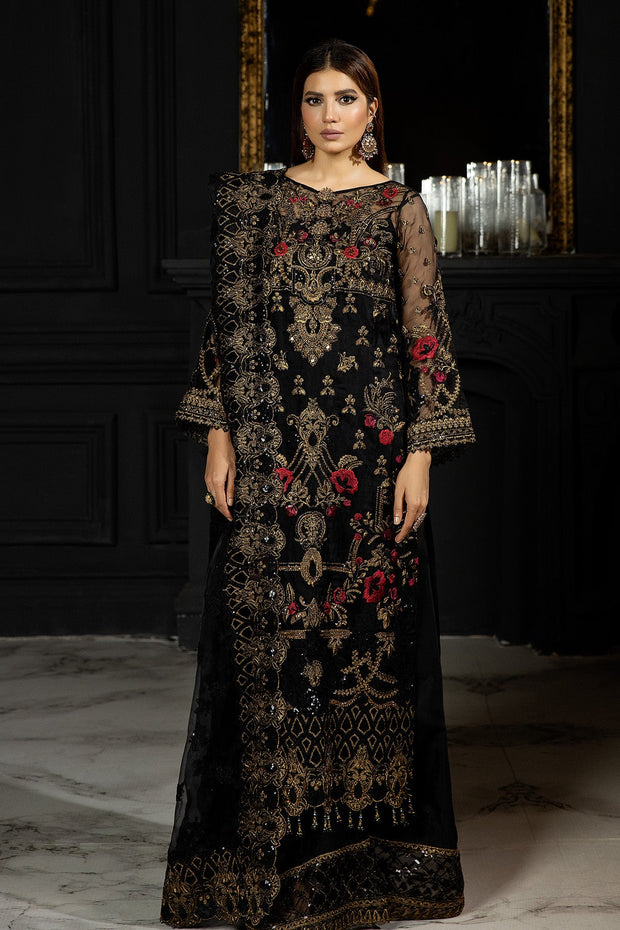 Classic Black Embroidered Pakistani Salwar Kameez Dupatta Salwar Suit