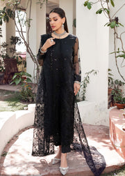Classic Black Embroidered Pakistani Salwar Kameez Dupatta Suit