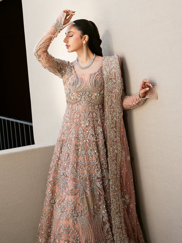 Elegant Blush Pink Pakistani Bridal Dress & Lehenga