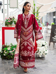 Classic Cherry Red Pakistani Salwar Kameez Embroidered Salwar Suit