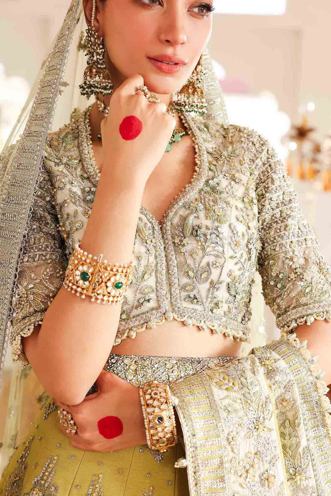 Classic Embellished Bridal Lehenga Choli Dupatta for Wedding