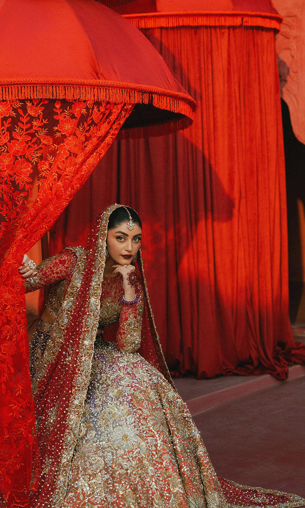 Classic Indian Bridal Dress in Wedding Choli and Lehenga Style