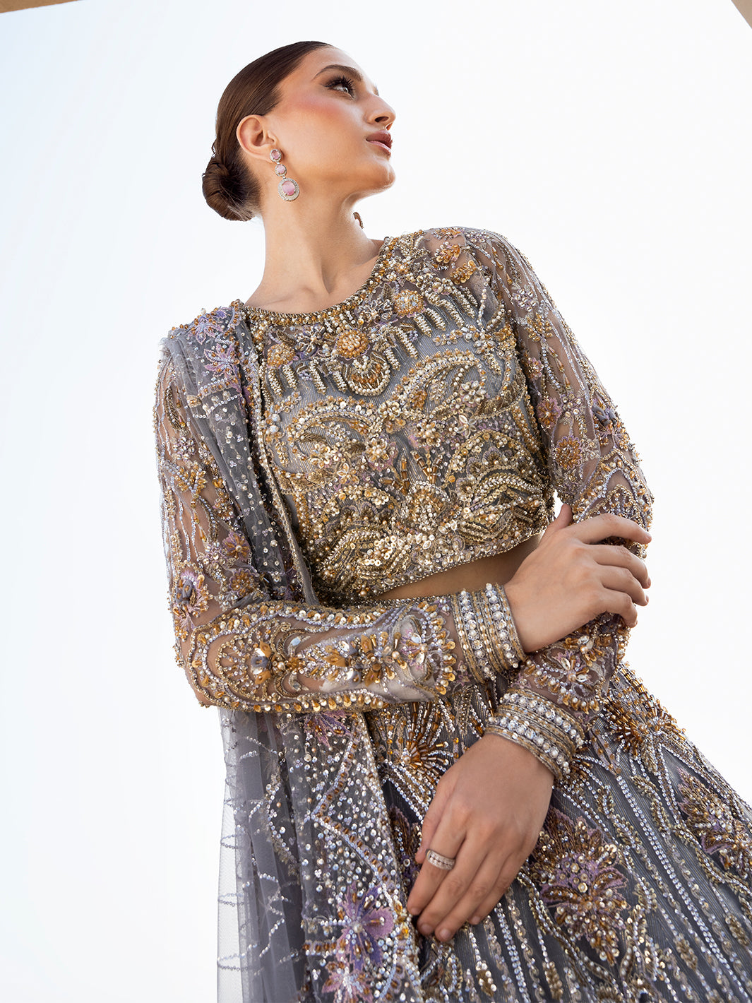 Elegant Pakistani Bridal Lehenga Choli with Dupatta
