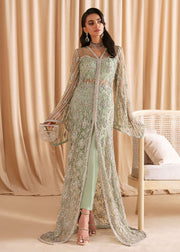 Classic Mint Green Silver Embellished Gown Style Pakistani Wedding Dress