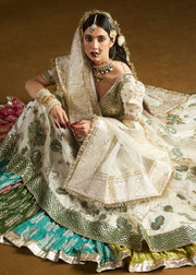 Classic Pakistani Bridal Dress in Ivory Pishwas Lehenga Style