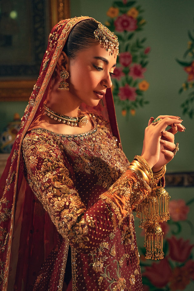Classic Pakistani Bridal Dress in Kameez and Sharara Style