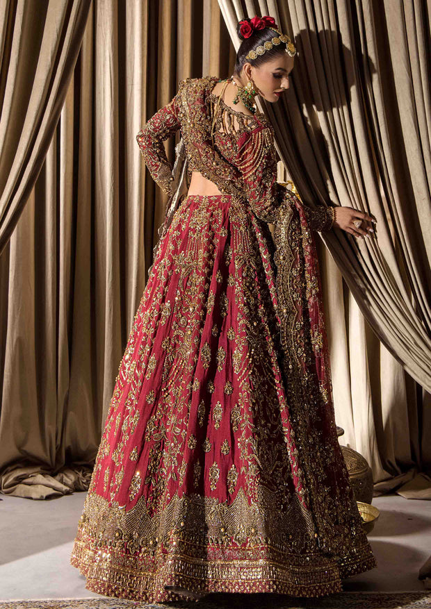 Classic Pakistani Bridal Outfit in Wedding Lehenga Choli Style
