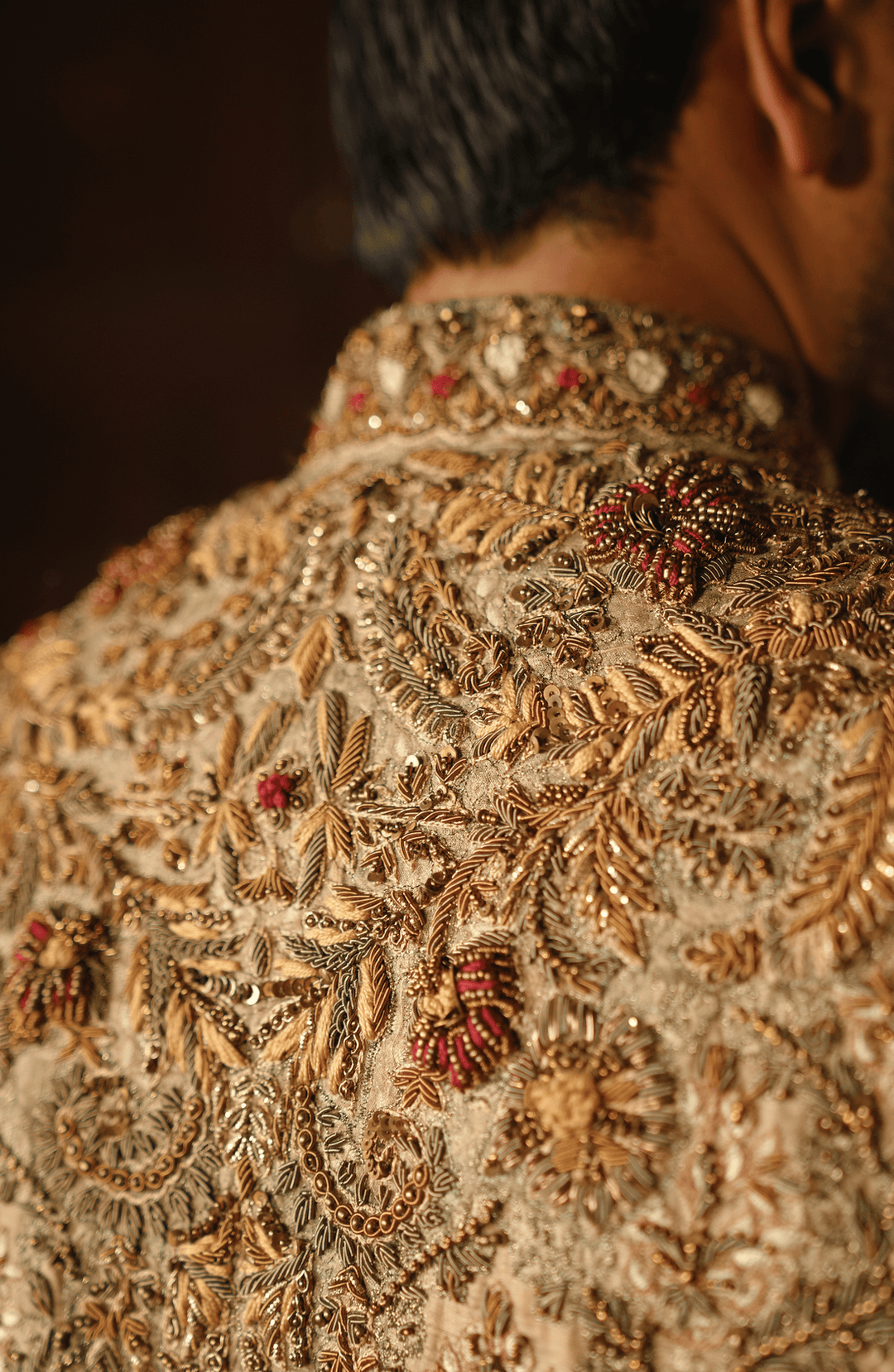 Classic Pakistani Groom Dress in Embellished Sherwani Style