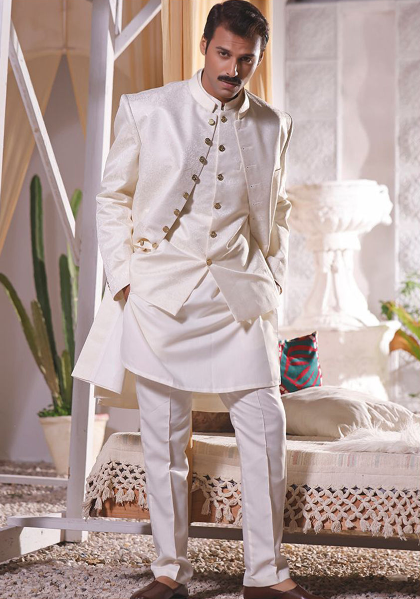 Classic Pakistani Groom Dress in Sherwani Style for Wedding