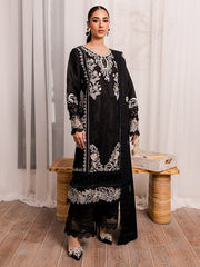 Classic Pakistani Salwar Kameez Black Heavily Embroidered Salwar Suit