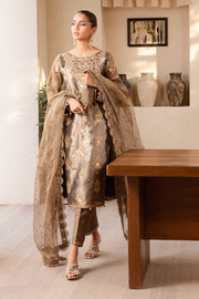 Classic Pakistani Salwar Kameez Mesoury Copper Embroidered Dupatta