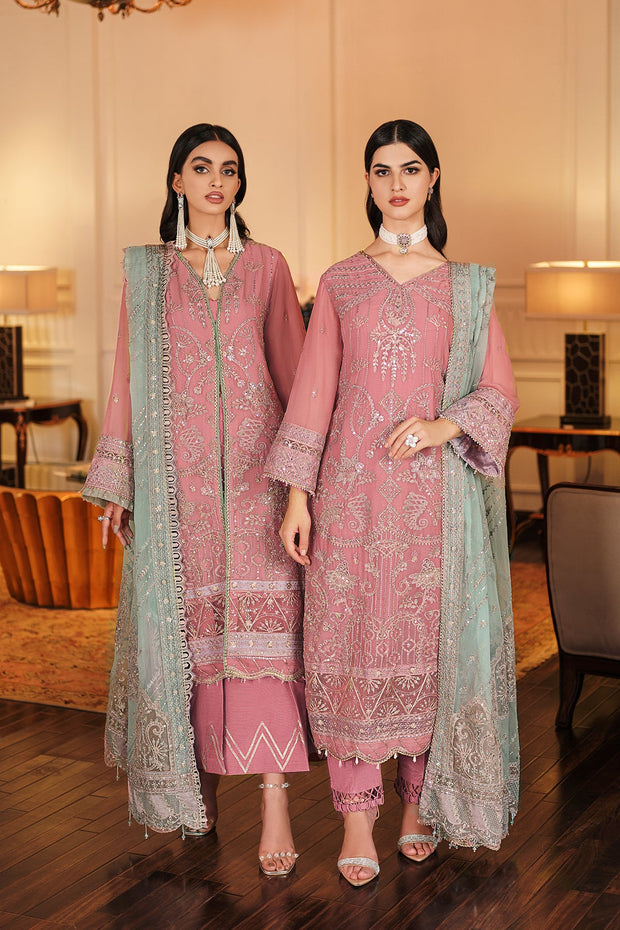 Classic Salwar Suit Tea Pink Embroidered Pakistani Salwar Kameez