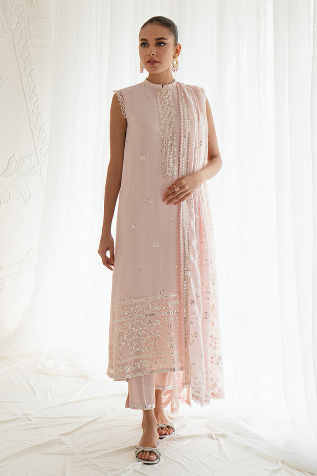 Classic Shell Pink Embroidered Pakistani Salwar Kameez Dupatta Suit