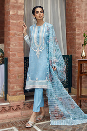 Classic Sky Blue Embroidered Pakistani Salwar Kameez with Dupatta