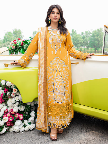 Classic Yellow Pakistani Salwar Kameez Heavily Embroidered Salwar Suit