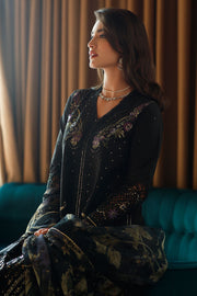 Classical Black Pakistani Salwar Kameez with Organza Dupatta