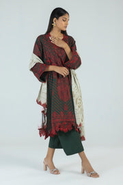 Classical Embroidered Green Pakistani Salwar Kameez Suit Dupatta