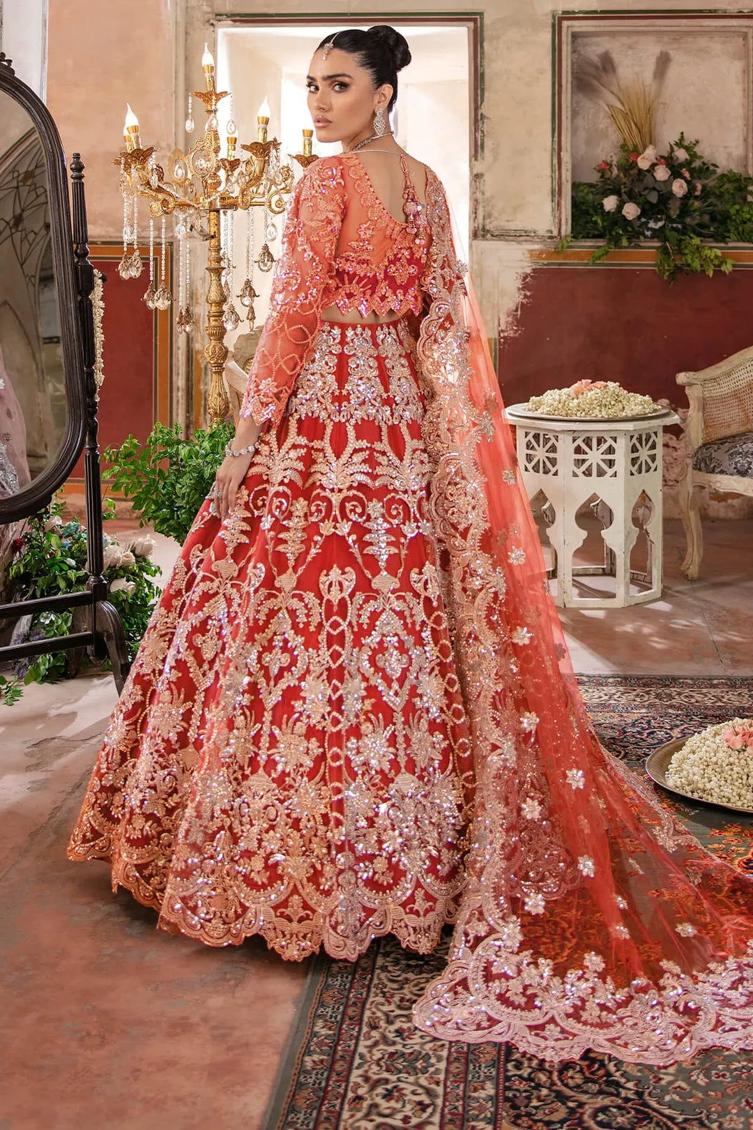 Elegant Pakistani Bridal Dress with Embroidered Details