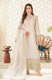 Cream Color  Pakistani Embroidered Salwar Kameez with Dupatta Dress