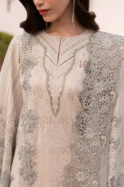 Creamy Embroidered Pakistani Salwar Kameez Dupatta Schiffli Design