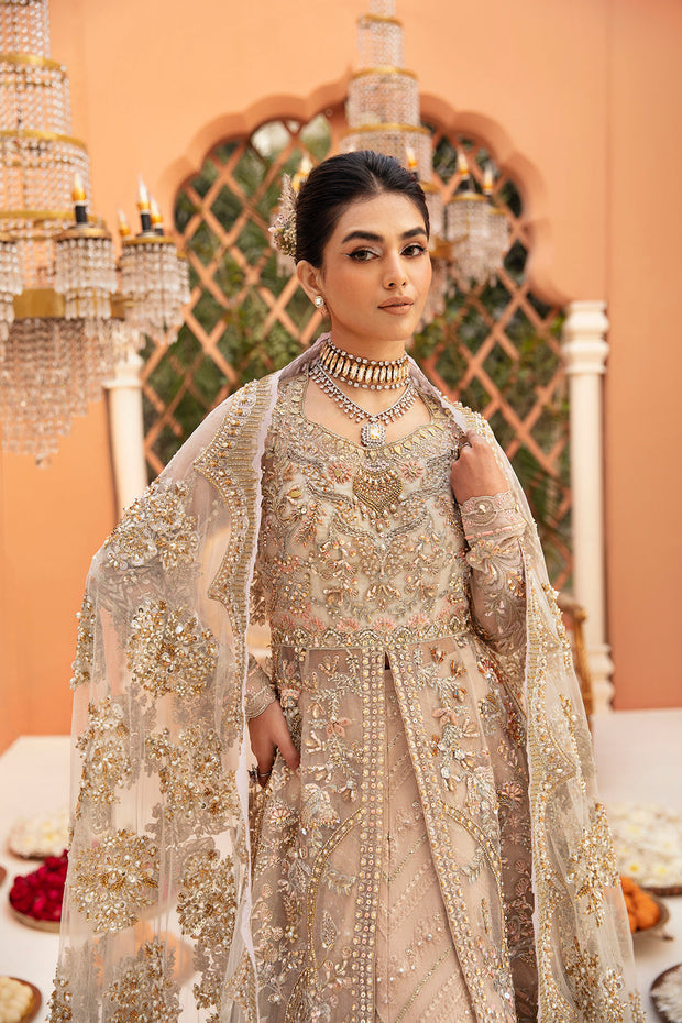 Elegant Dust Gold Pakistani Bridal Dress for Your Day