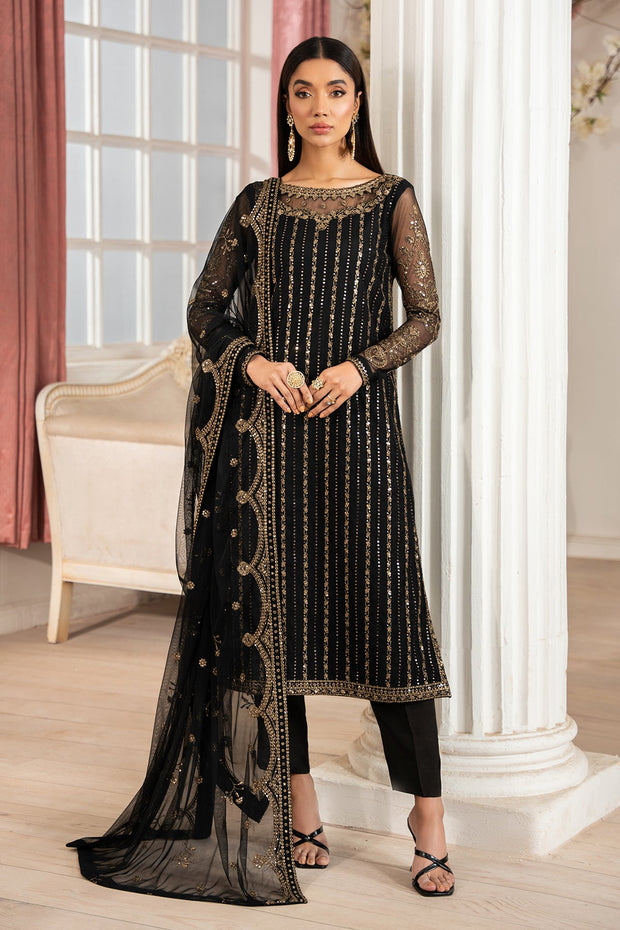 Elegant Sequined Net Shirt with Raw Silk Trouser