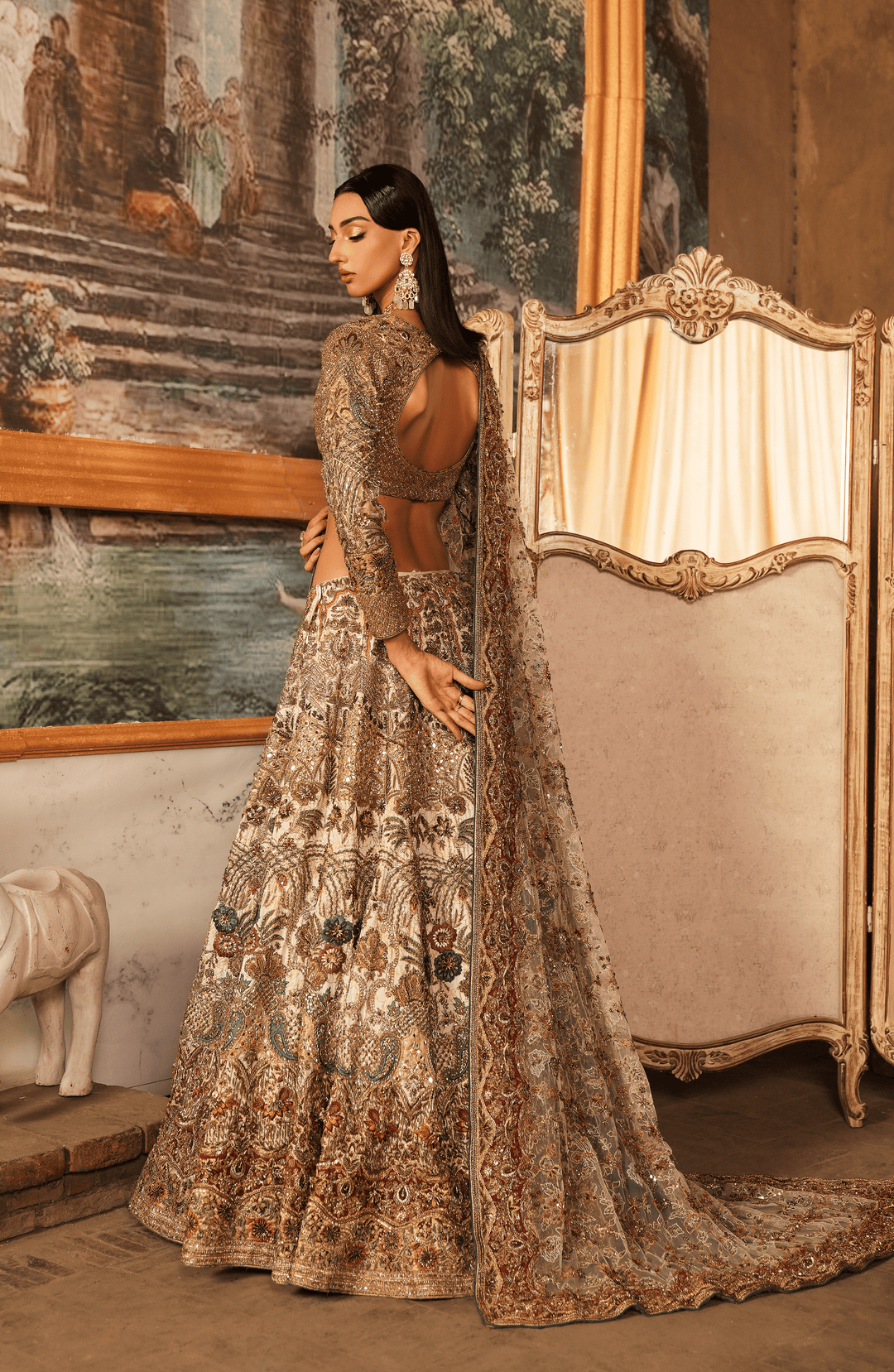 Ethereal White Pakistani Bridal Lehenga for Graceful Brides