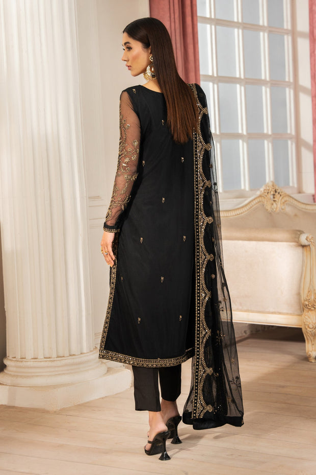 Elegant Sequined Net Shirt with Raw Silk Trouser