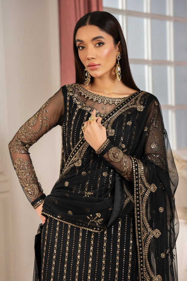 Elegant Sequined Net Shirt with Raw Silk Trouser