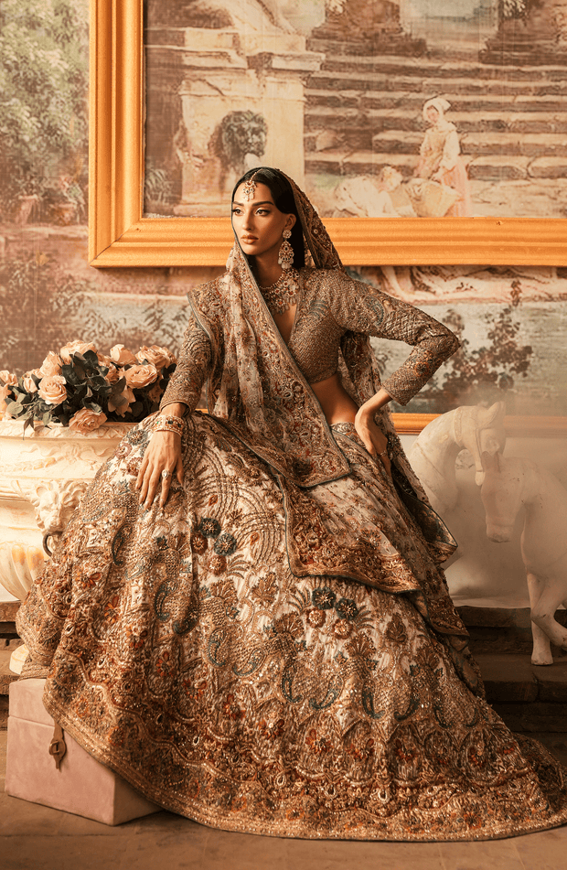 Ethereal White Pakistani Bridal Lehenga for Graceful Brides