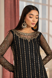 Elegant Sequined Net Shirt with Raw Silk Trouser