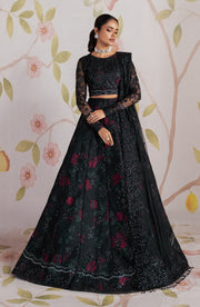 Elegant Black Sequins Embroidered Net & Silk Dress