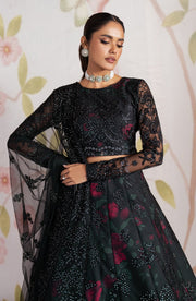Elegant Black Sequins Embroidered Net & Silk Dress