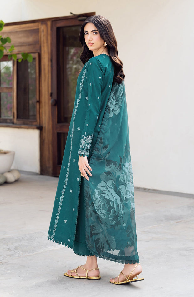 Embroidered Textured Lawn Shirt with Chiffon Dupatta