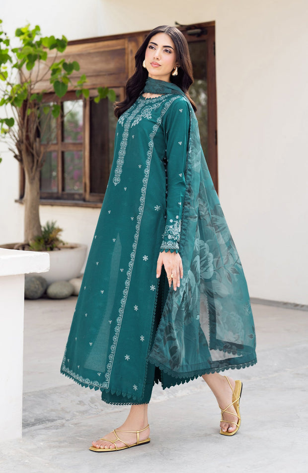 Embroidered Textured Lawn Shirt with Chiffon Dupatta