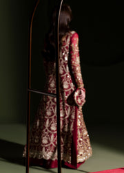 Elegant Ruby Red Pakistani Wedding Dress for Festivities