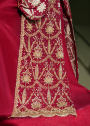 Elegant Ruby Red Pakistani Wedding Dress for Festivities