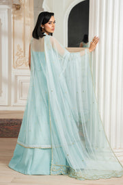 Elegant Kerem Embroidered Net Shirt with Raw Silk Trouser
