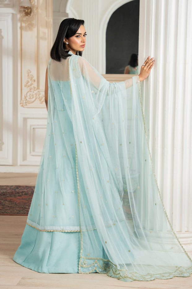 Elegant Kerem Embroidered Net Shirt with Raw Silk Trouser
