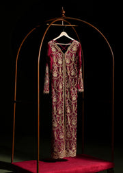 Elegant Ruby Red Pakistani Wedding Dress for Festivities