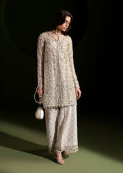 Elegant Ivory Pakistani Wedding Dress for Festive Occasions