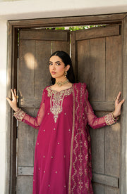 Elegant Hand Embellished Net Shirt with Raw Silk Trouser