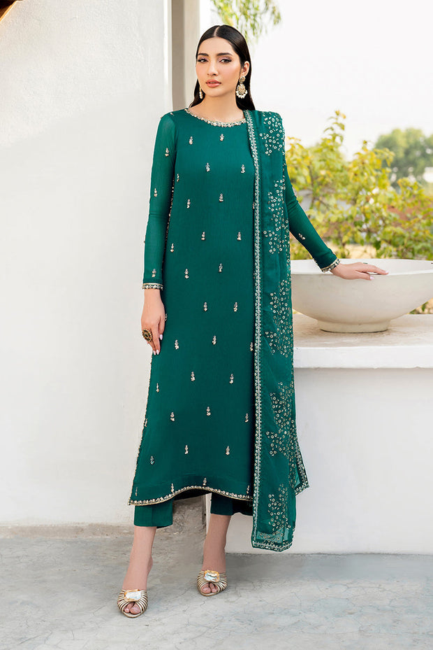 Elegant Hand Embellished Chiffon Dress Set