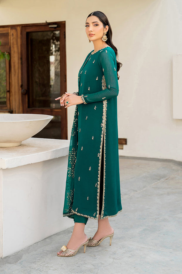 Elegant Hand Embellished Chiffon Dress Set